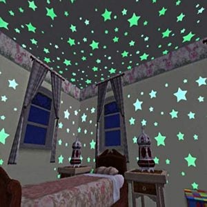 100PCS Glow in the Dark Luminous Stars Wall Stickers ...