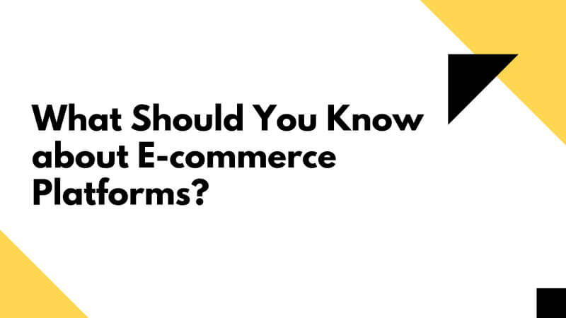 What Should You Know about E commerce Platforms