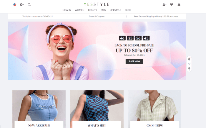 Websites store like yesstyle