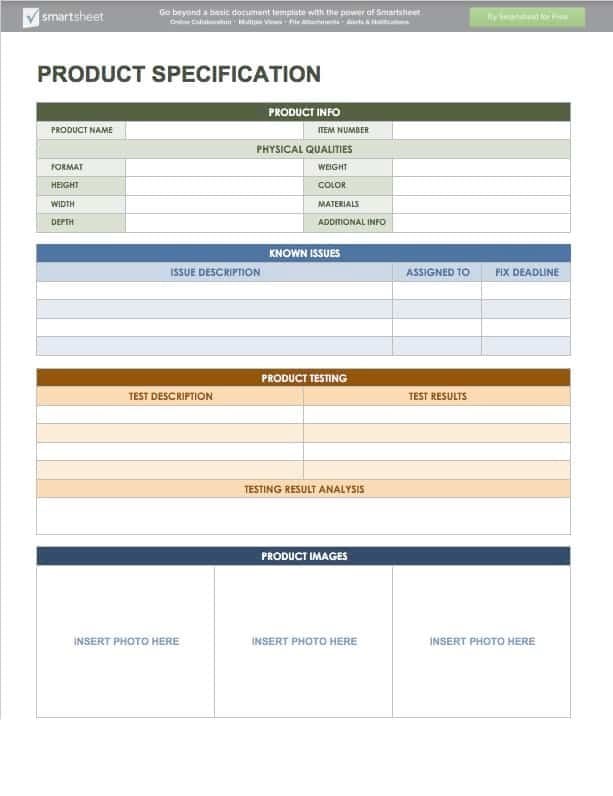 product specification