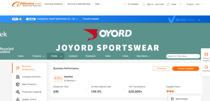 Guangzhou Joyord SportsWear Co. Ltd.