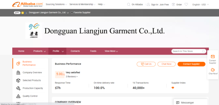 Dongguan Liangjun Garment Co. Ltd.