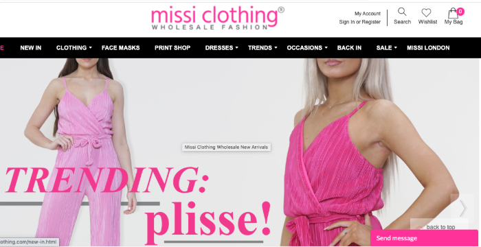Missi Clothing Clothing Wholesale Suppliers in UK