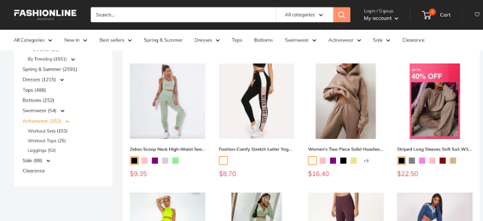  FASHIONLINE Activewear Wholesale Vendors