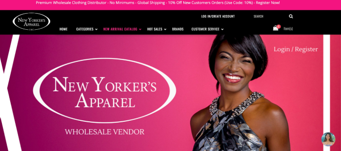 New Yorker's Apparel Wholesale Clothing USA No Minimum Order
