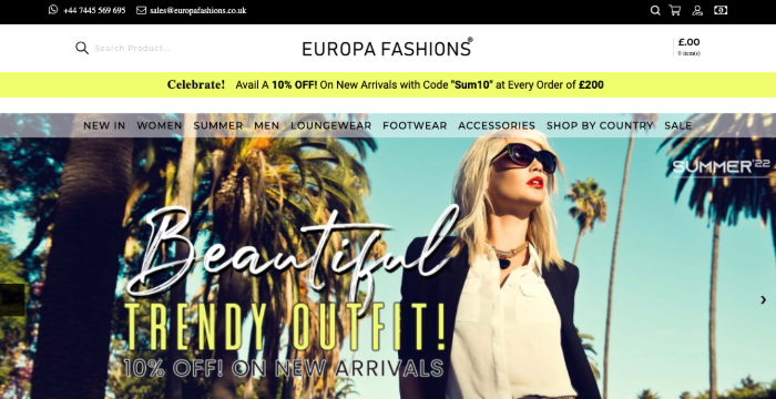 Europa Fashions Clothing Wholesale Suppliers in UK
