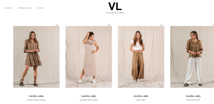 Valeria Label Clothing Suppliers in Australia