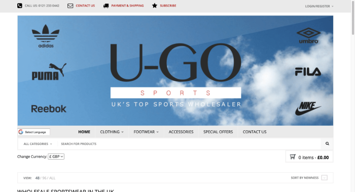 U-Go Sports Wholesale Clothing For Boutique Owners in UK