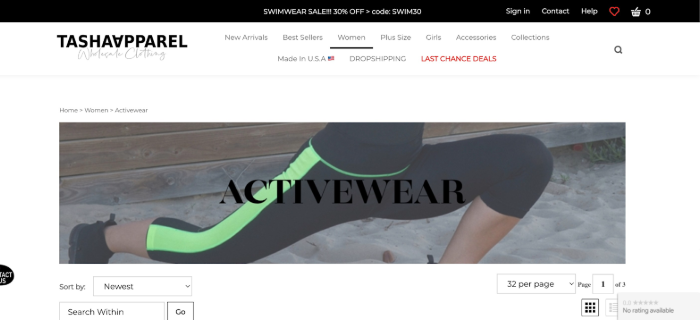 Tasha Apparel Activewear Wholesale Vendors