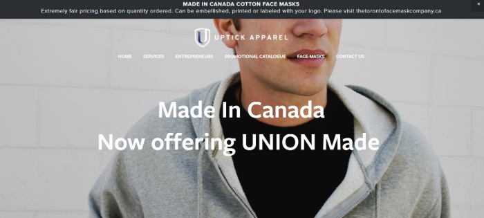 Uptick Apparel Clothing Manufacturers in Canada