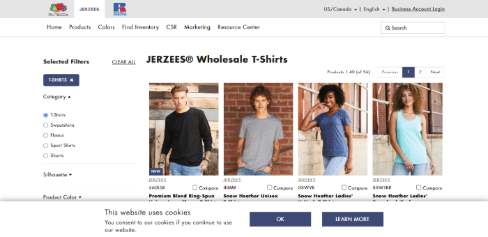 Jerzees Wholesale T-shirts Clothing Vendors in the USA