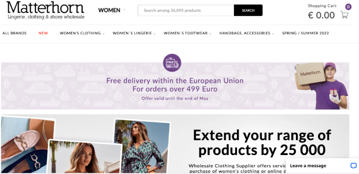 Proveedores de ropa online europea