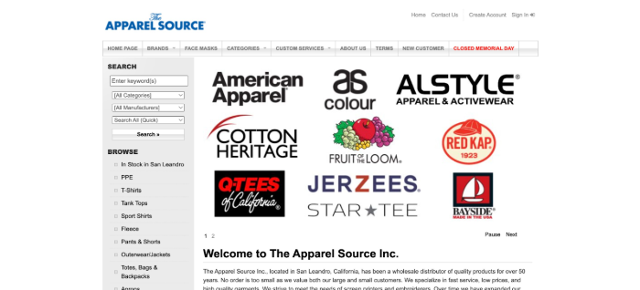The Apparel Source Clothing Wholesale Distributors