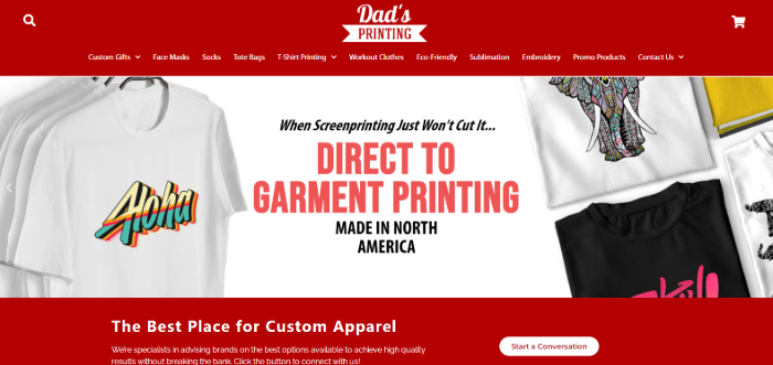 Dad's Printing Clothing Manufacturers in Canada
