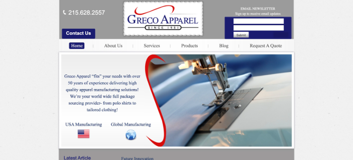 Greco Apparel Clothing Manufacturers in Philadelphia