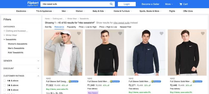 Flipkart Wholesale Nike Sweat Suits