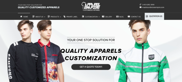 Apparel Empire Pte Ltd Clothing Manufacturers in Singapore