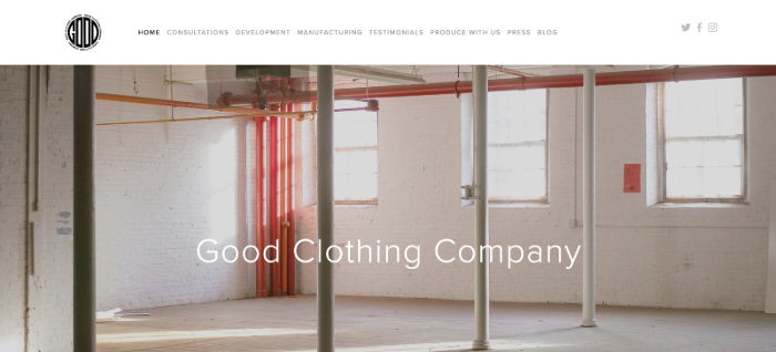 Good Clothing Company Small Business Clothing Manufacturers