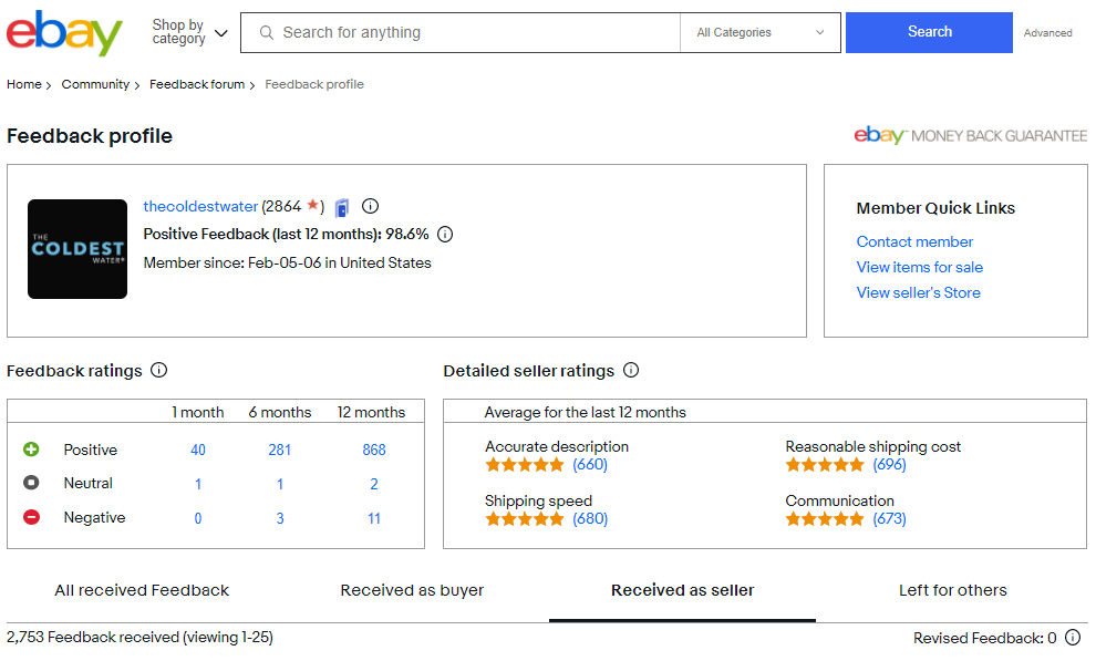 ebay customer feedback