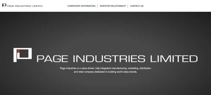 Page Industries Ltd. Indian Clothing Manufacturers