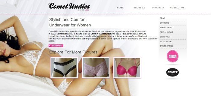 Comet Undies Underwear Manufacturers