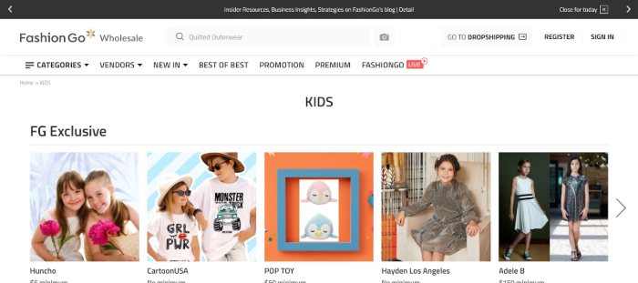 Fashion Go Wholesale Children's Clothing Distributors