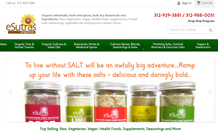 eSutras Organics Dropshipping Grocery