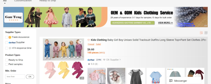 Alibaba Wholesale Children's Clothing Distributors