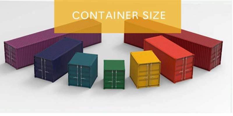 Shipping containers sizes