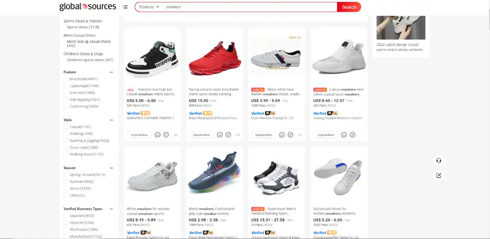 Global Sources Sneaker Wholesalers