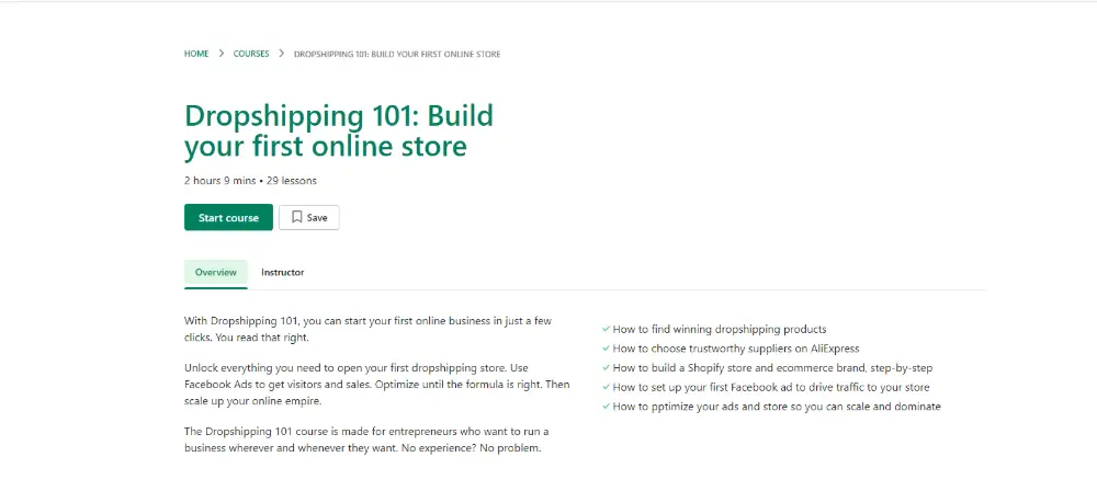 Dropshipping 101 by Shopify