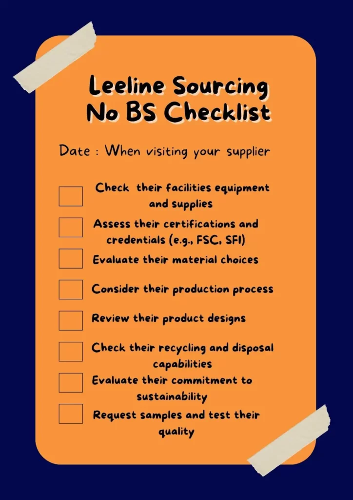 LeelineSourcing short checklist