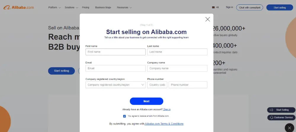 List Your Items on Alibaba