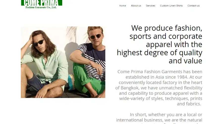 Come Prima Fashion Garments Co., Ltd