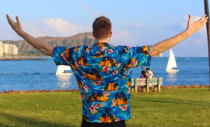 Scenic Print Hawaiian Shirts
