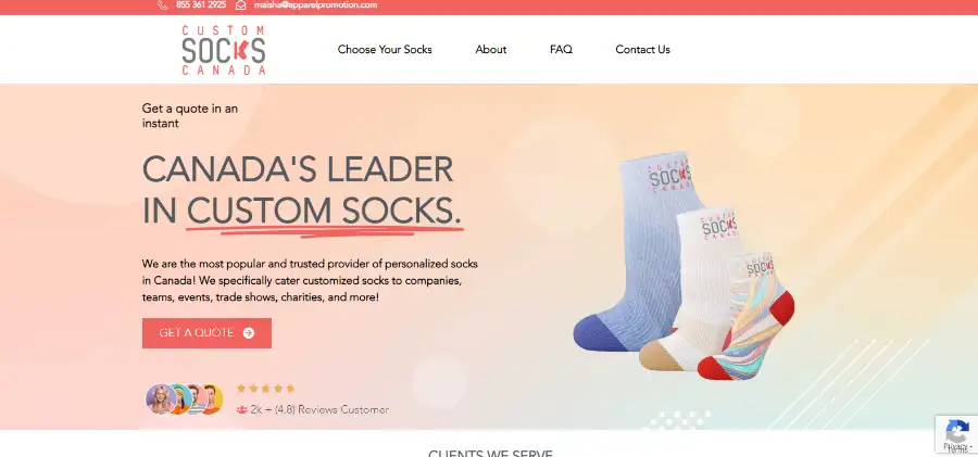 Custom Socks Canada