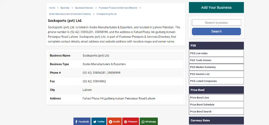 Socksports (Pvt) Ltd.